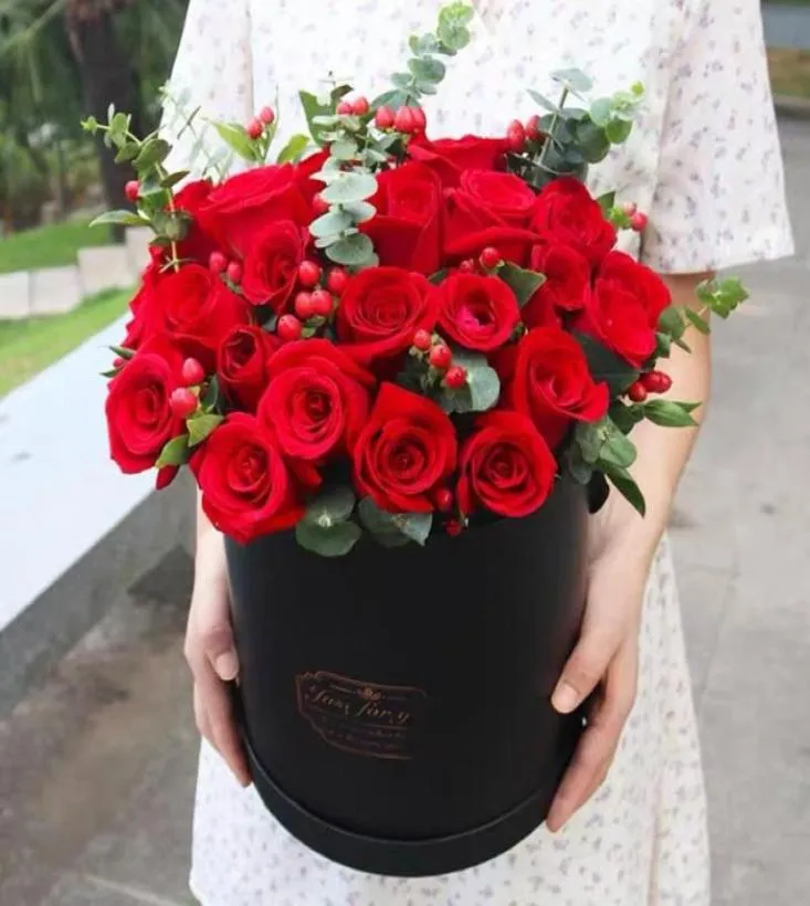 Wrap regalo 3pcsset rotonde scatole floreali di fiore imballaggio fiorista bouquet bouquet compleanno gifts storagegift4924379