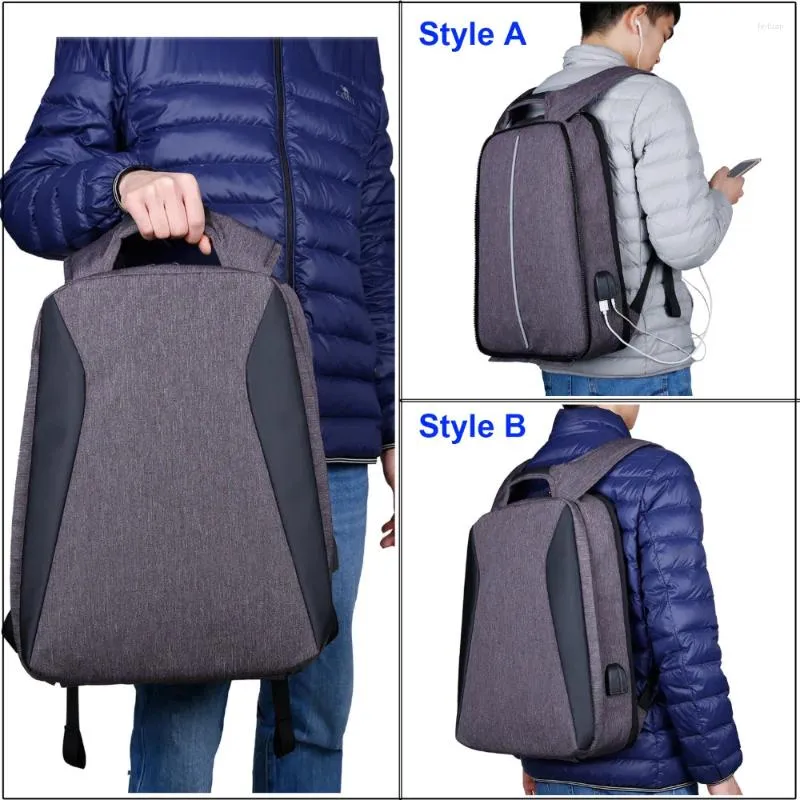 XQXA 17 Inch Laptop Backpack with USB Port and Earphone Interface Stylish and Functional for Work School and Travel