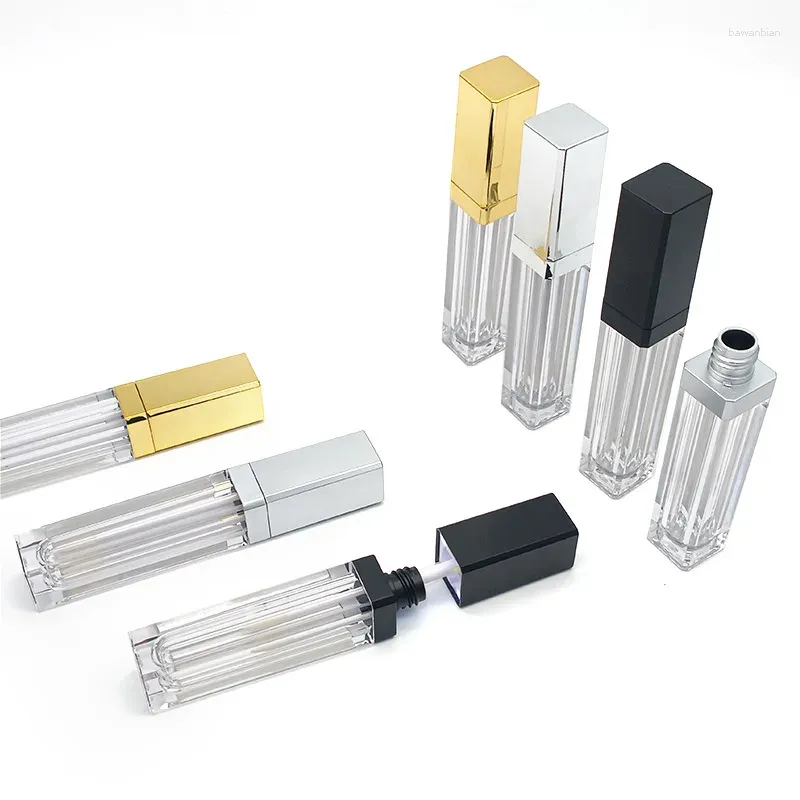 Garrafas de armazenamento 100pcs 7,5 ml tubos de brilho labial transparente com frascos com espelho LED LEV LIGH TUBE RECIMENTO DESY RECIMENTO DIY