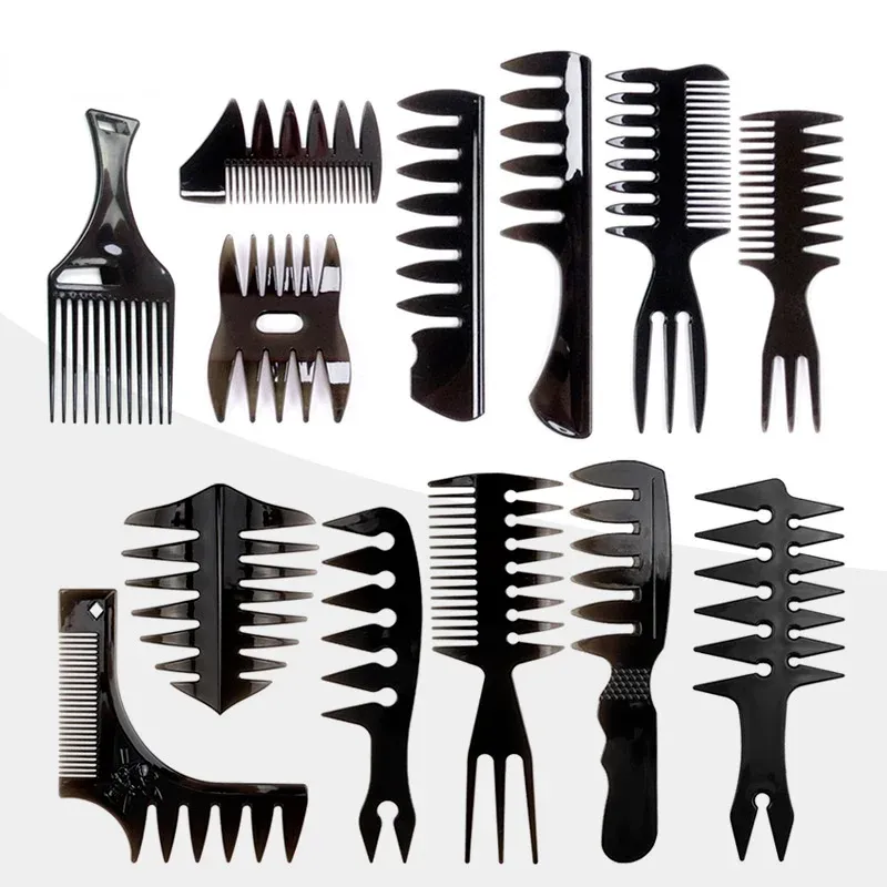 2024 1Pcs Men's Oil Head Comb Back Wide Tooth Comb Hair Styling Styling Comb Fluffy Comb High Texture Comb Productos De Barberiafor Wide Tooth Styling Comb