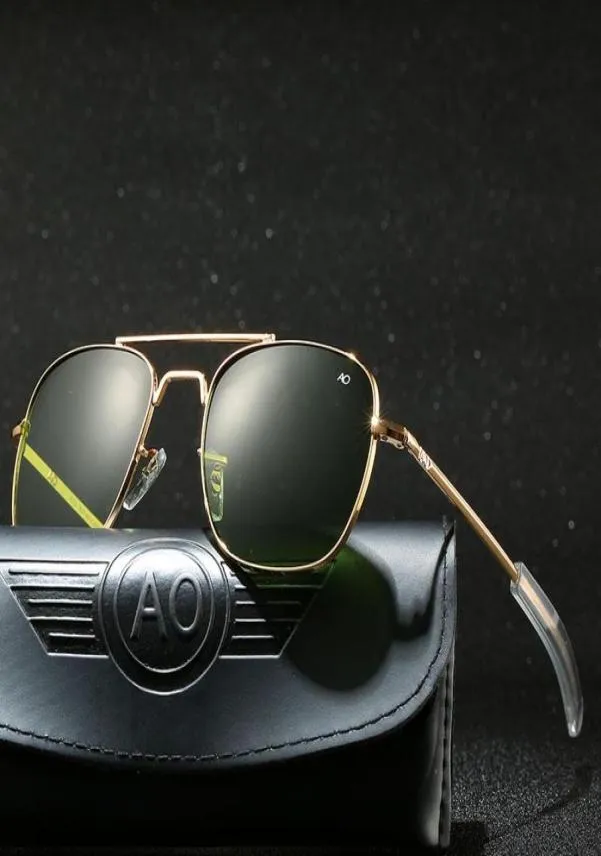 ケース航空のサングラスAOメンズデザイナー男性アメリカ軍の軍隊光学ガラスレンズカートン1922160のためのサングラス