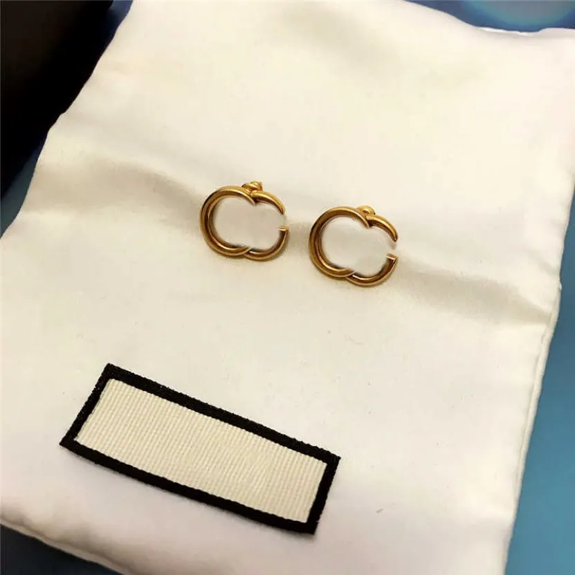 Klassische Buchstaben Ohrringe Bolzen Charme Retro Designer Ohrringe Frauen Eardrops Schmuck für Partyjubiläum 223o