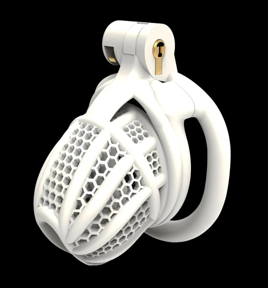 2023 NEW 3D Print Bee-hive Design Breathable Cock Cage 2 Types Of Penis Rings Male Device Adult Products Sex Toy 2 Color 1021 F0018428116