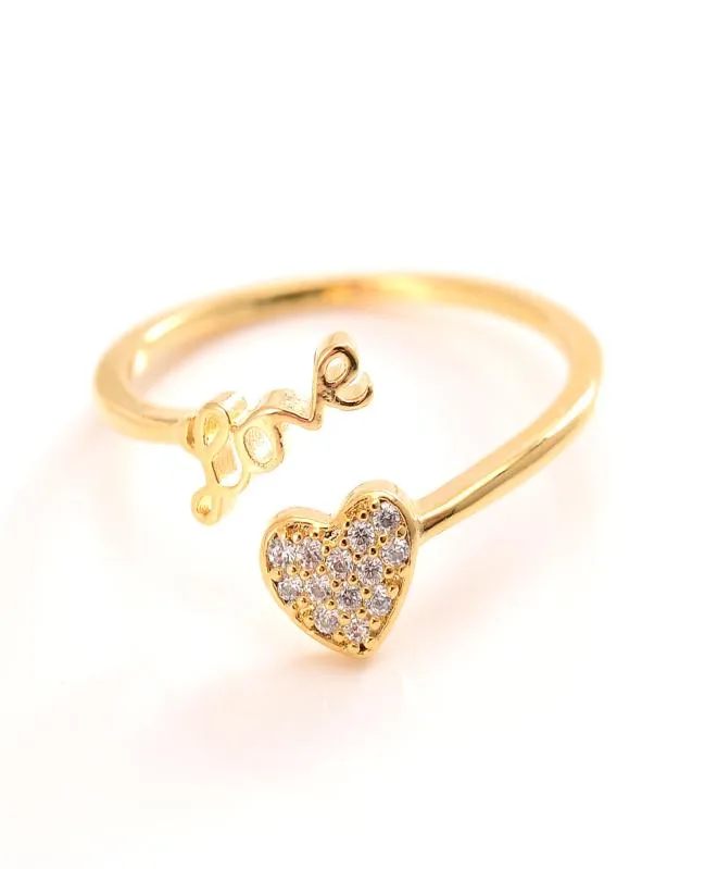 Femme Amour Anneaux Belle 24 K CT Fine Solid Gold GF CZ CZ STONES RING AIGNABLE OUVRIR LE MILLE BILLESS CEUR SOR SOREED1544072