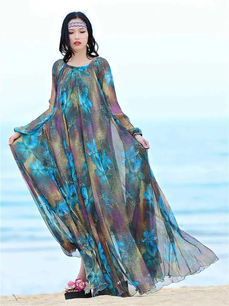 Ethnic Chiffon Maxi Dress Long Loose Bohemian Muslim Maternity Beach  Holiday Seaside from Dhgate Ethnic Clothing - price 11.47