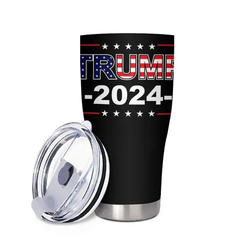 Trump 2024 30 uncji kubek ze stali nierdzewnej niestandardowy 900 ml dużej pojemności podwójnej warstwy wodnej butelki wody