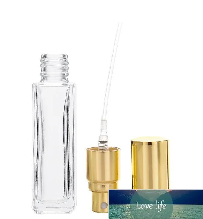 Simple glass perfume bottles Travel Spray Atomizer Empty perfume bottle With Black Gold Silver Spray cap