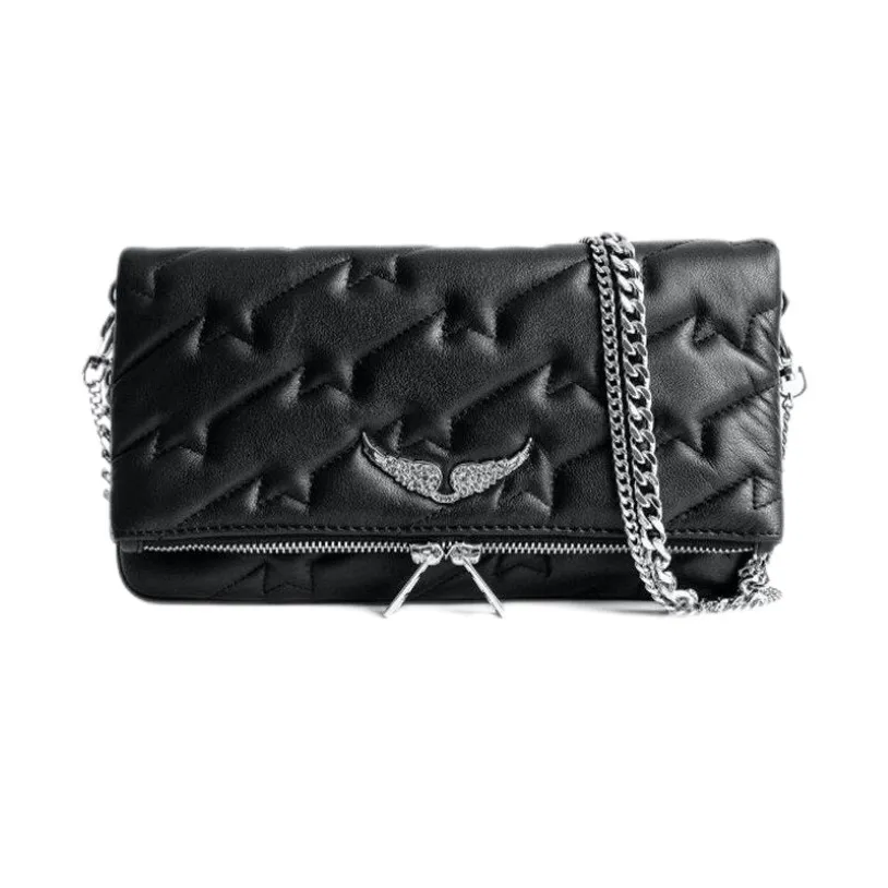 Sac de femme de style Fashion Wings Wings Diamond-Ironing Messager Messager SheepSkin Cuir Crossbody Sacs à deux chaînes dames ZV CRUTTY HASP BAGS 303W