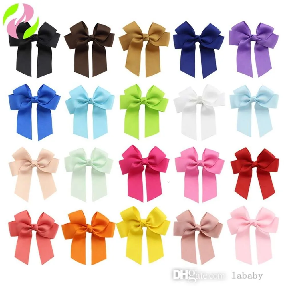 Kids Hairclip Long Ribbon Bow Barrettes Hair Clip For Girls Fashion Hairgrips Ponytail Clips For Childerns Hairpins Accessories