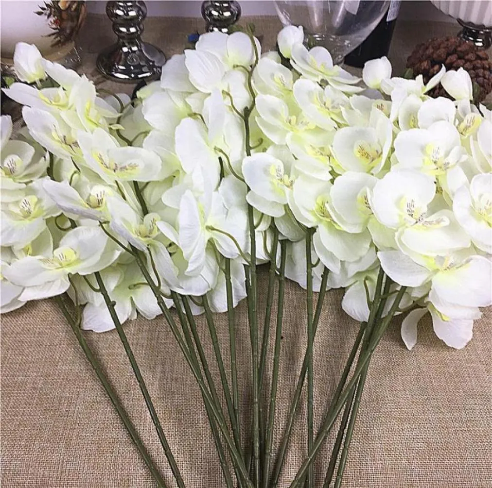 20pcslot des branches d'orchidées blanches entières Fleurs artificielles pour les orchidées de décoration de fête de mariage Fleurs pas cher 4134610