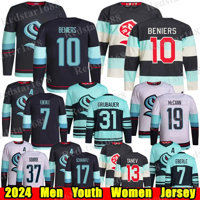 #10 Matty Beniers Winter Classic Seattle Hockey Jersey #22 Oliver Bjorkstrand Eberle Yanni Gourde Jaden Schwartz Jared McCann Dunn Philipp Grubauer Jerseys Kraken