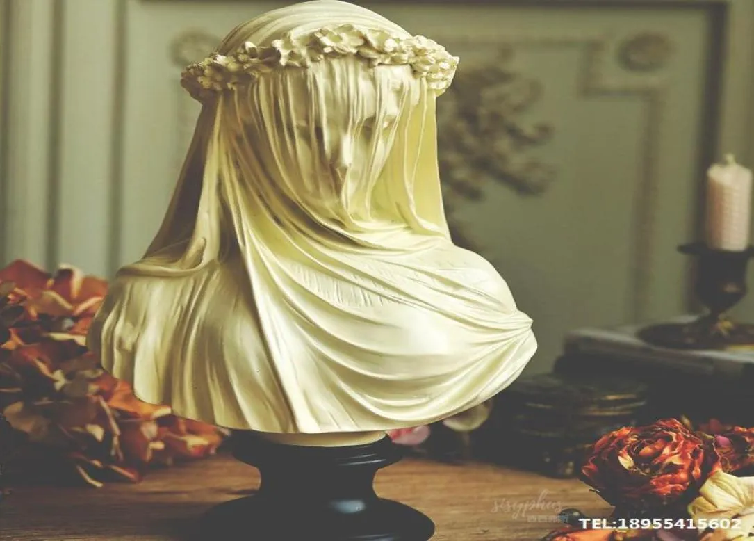 Bastelwerkzeuge verschleierte Lady Kerze Silikonform Frauen Braut Antike Büste Statue Skulptur Frau Körperheimdekor Gungsum Mould9018398