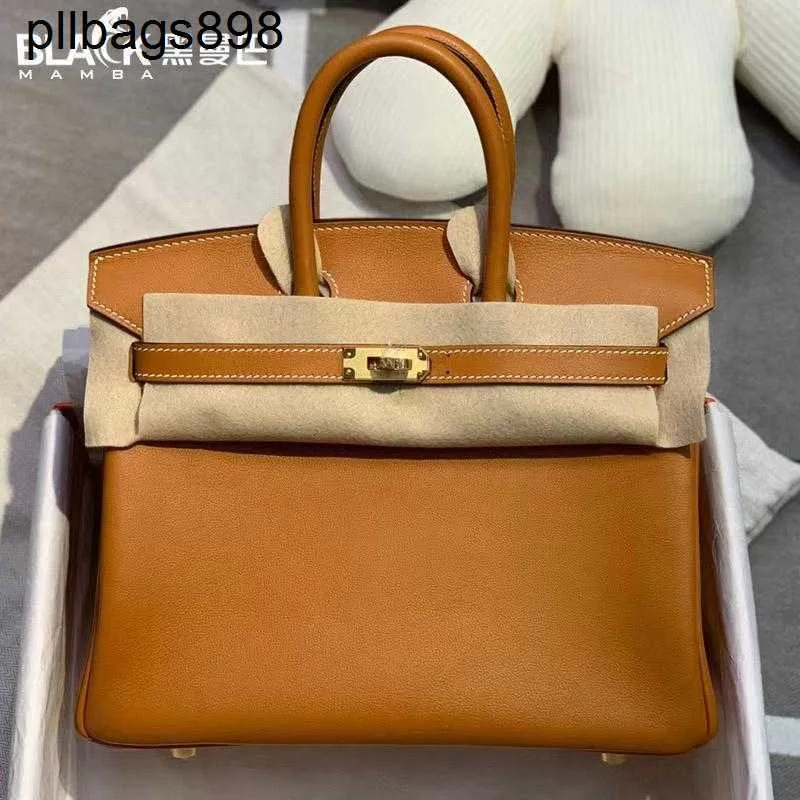Sac à main designer brknns Swift Leather Handswen 7a HandSewn Swift Sac 25 cm Gold Brown Handbag Gold Buckle Style