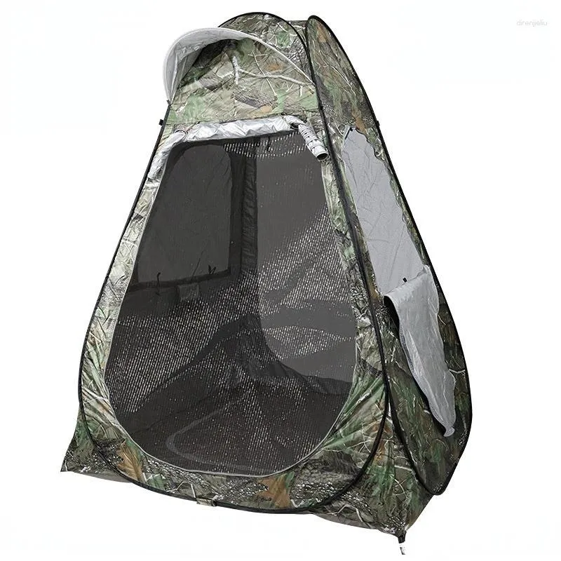 Tentes et abris 2doors 4Sides Camouflage Mesh Tente de pêche à la glace pour 1 personne anti-mosquito à l'épreuve du soleil rapide à l'ouverture rapide 150 190cm