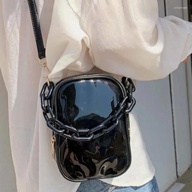 Omuz çantaları PVC şeffaf çanta kadınlar moda temiz kızlar zincir crossbody messenger çanta çantası bolsa feminina