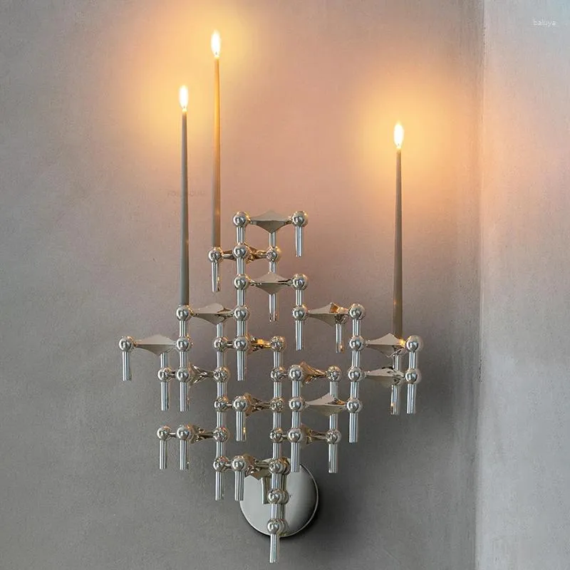 Silver wall sconce candle holder sales