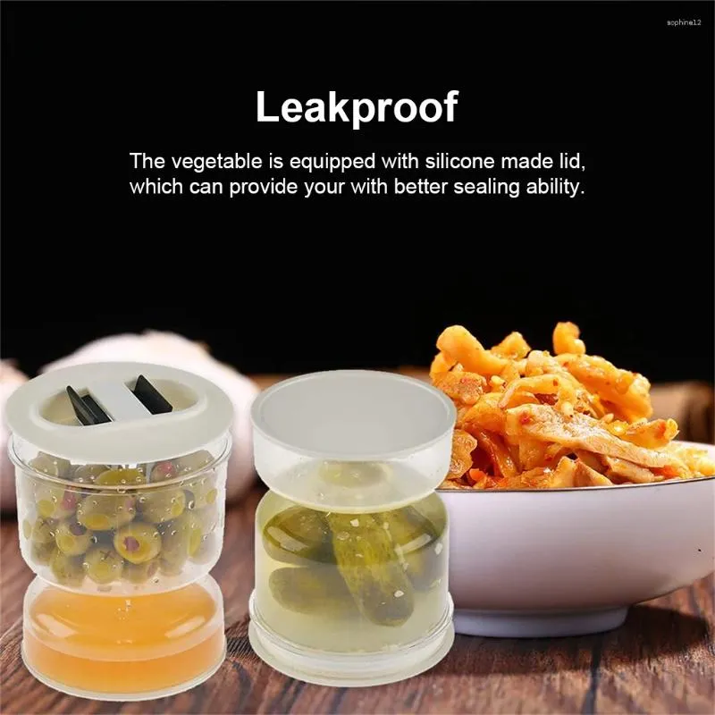 Storage Bottles Vegetable Hourglass Jar Portable Silicone Lid Food Fresh Keeping Container Home Kitchen Restaurant Juice Separator