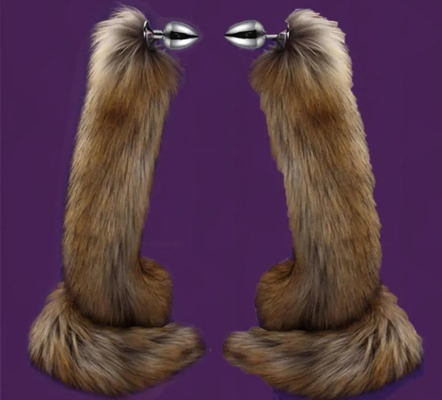 78 cm Super Long Fox Tail Plug Anal Anal Faux Fur Tail Metal Butt Plug Cosplay Rola dla dorosłych Nowość Anal Analne zabawki dla mężczyzn Women Y2018548498