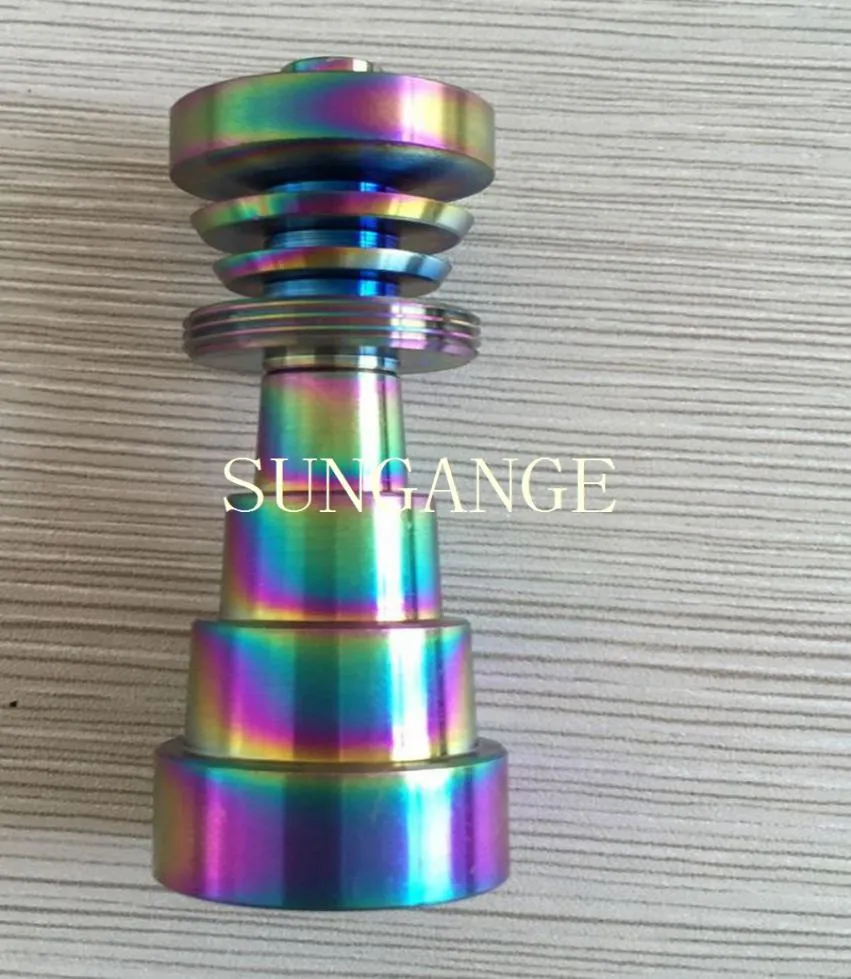 Anodized rainbowl 6 IN 1 Titanium Nails domeless gr 2 colorful titanium 101419mm Male Female With Nitriding Treatment Color Wont8490757