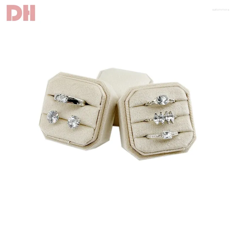 Boîtes à bijoux Double anneaux Boîtes d'oreille Casses d'emballage Case de mariage Affiche de bague de mariage pour les petites entreprises