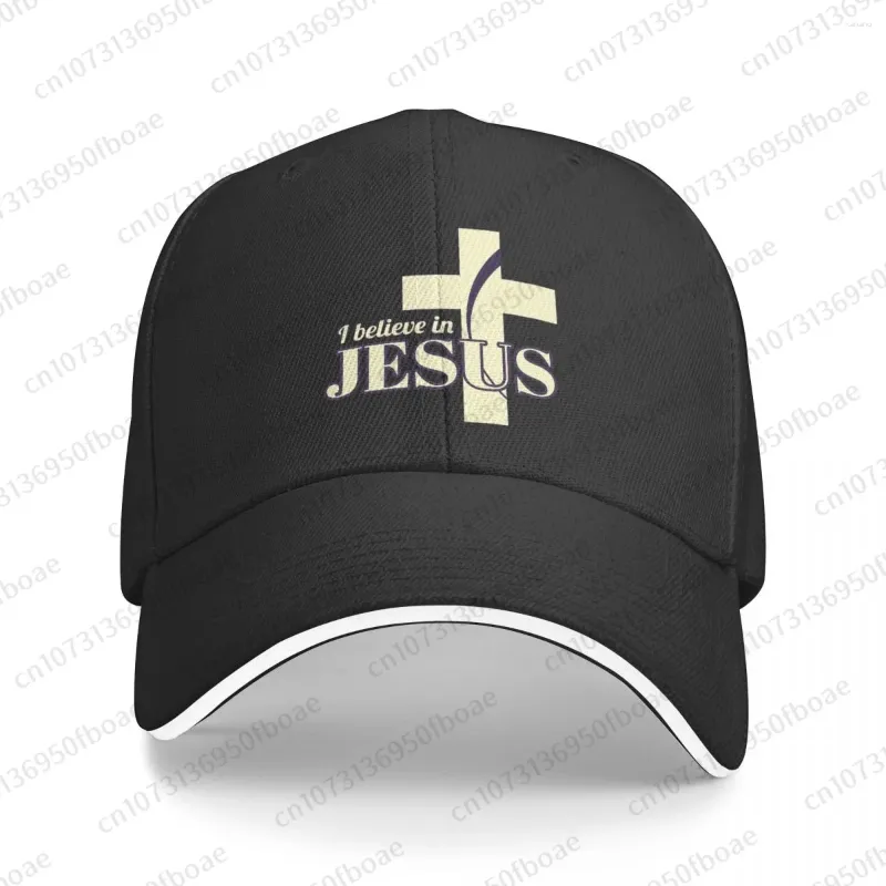 Capas de bola Eu acredito em Jesus Christ Cristo Baseball Hip Hop Sandwich Cap Homens Mulheres