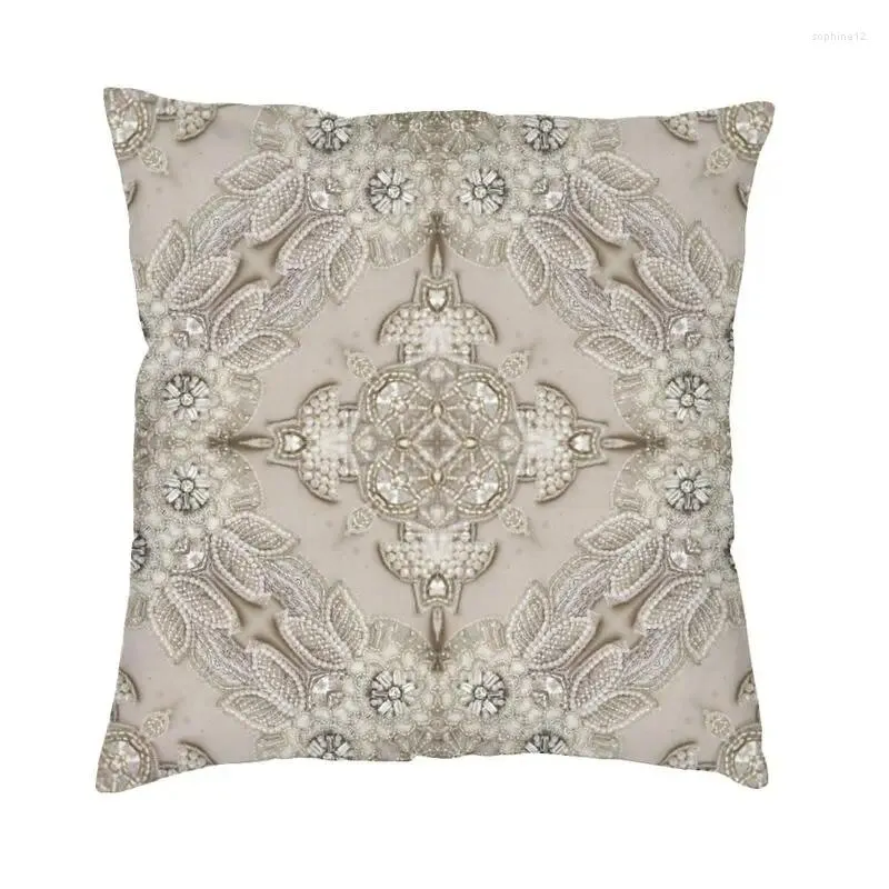 Pillow Fashion Vintage -Strass -Perlenabdeckungen 40x40 cm Kristalle Diamanten Wurfkoffer für Sofa Kissenbezug Home Decorative