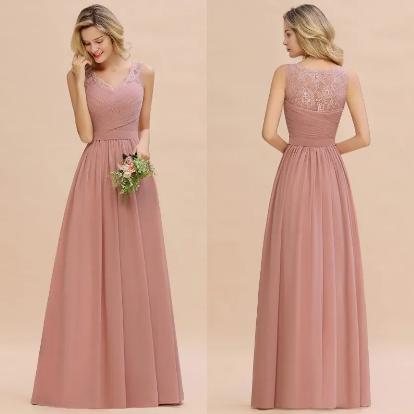 Ny ankomst rosa brudtärna klänningar 2020 spaghetti rem godis färg sjöjungfru klänning bröllop fest klänning vestidos de fiesta cps1365 2325