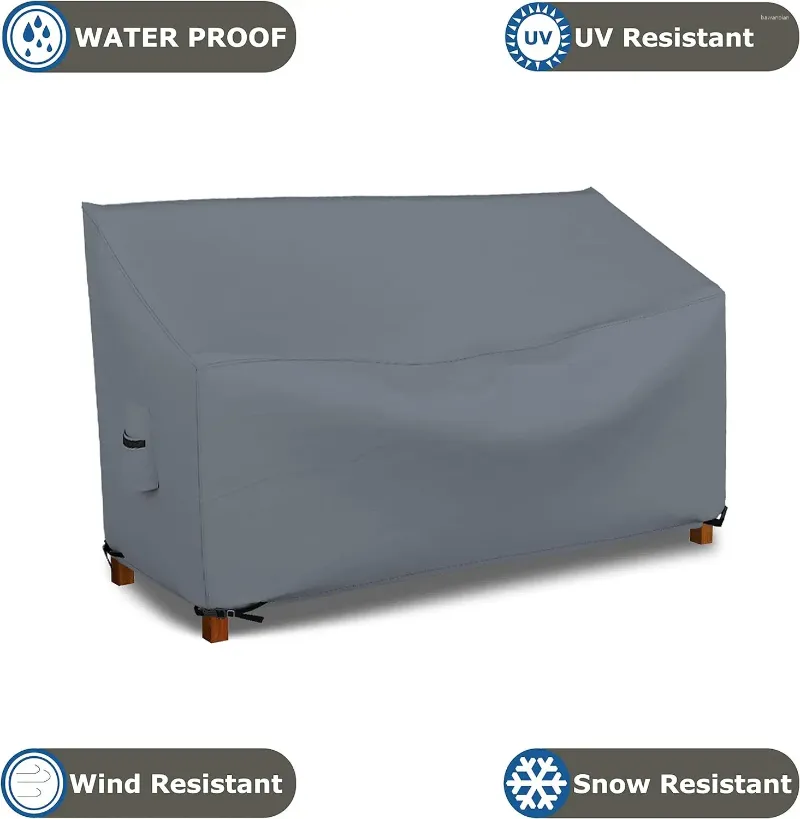 椅子カバーベンチカバー防水耐候性カスタマイズ可能なカバー（長さ152幅89フロントハイト66/バック84cmグレー）