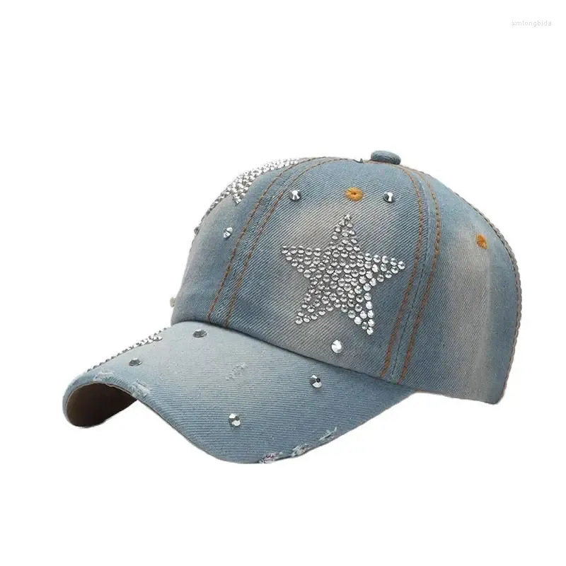 Ballkappen Denim Baseball Cap Women Sommer Herbst Sonnenschirm Mode Star Shining Female Hut lässige Verstellbarer Snapback Gorro