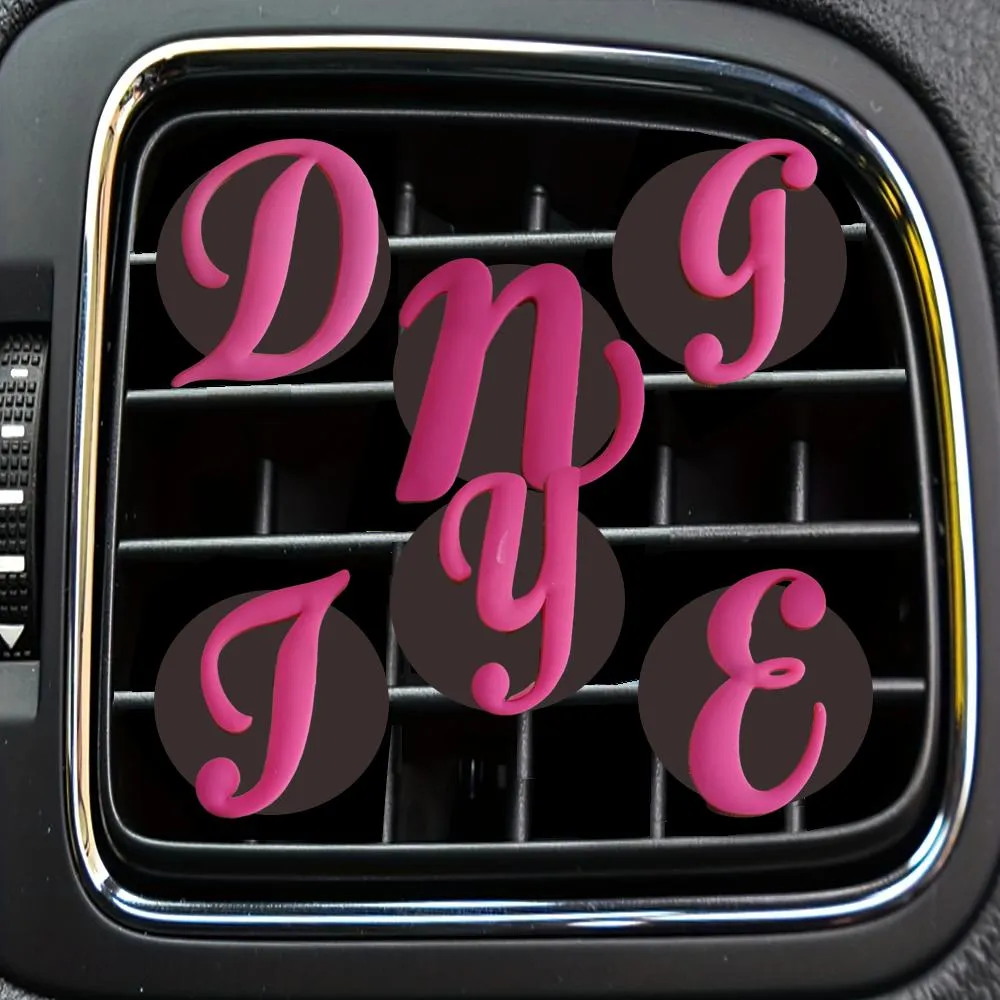 Bilnyckel rosa stora bokstäver tecknad luft vent