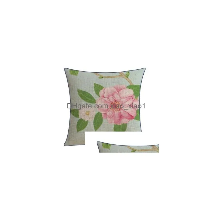 Coussin / oreiller décoratif village fleurs erro rétro géométrique florale géométrie décor de la décoration de décoration canapé-citer