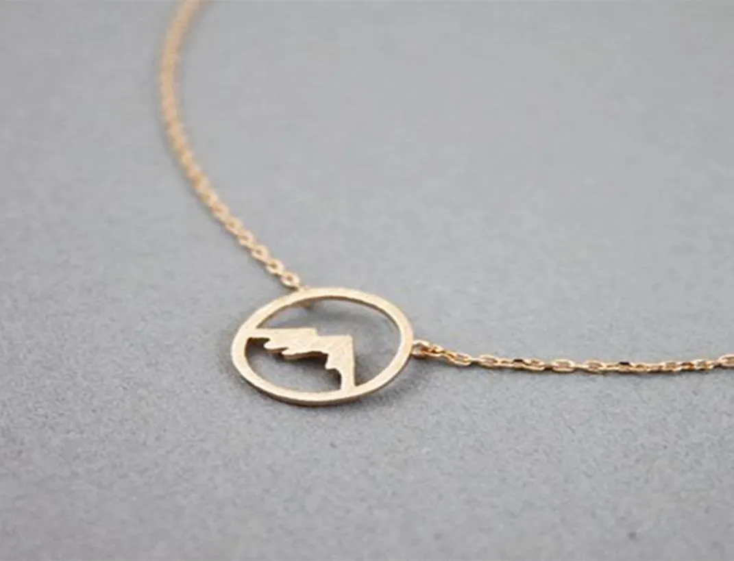 Rose Gold Range Mountain Necklace Women Simple Jewelry Bridesmaid Gift Stainless Steel Choker Circle Pendant Collare Femme 20201058218