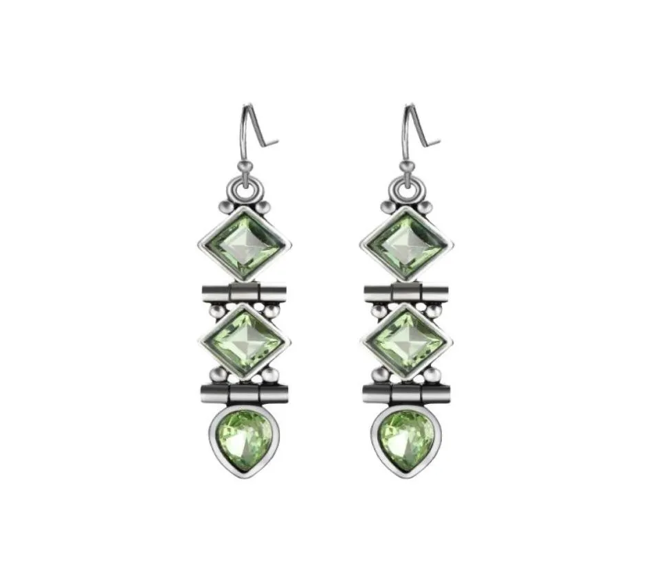 Nuovi orecchini lampadici di quarzo verde di quarzo, downyele geometriche per la moda per matrimoni retrò gioielli per la moda per le donne8334266