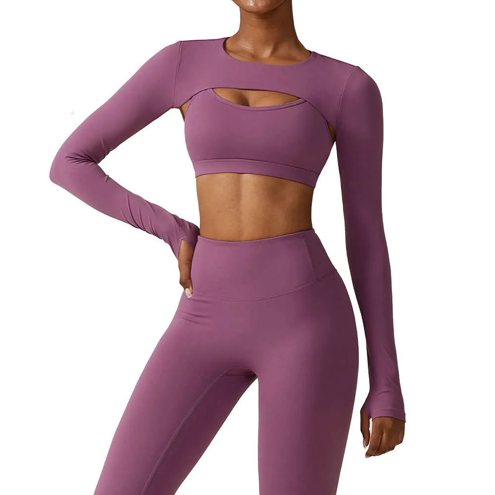 Roupa de ioga nua sentimento de fiess blusa sexy mulheres atléticas de manga longa para o exercício de exercício Exercício camisetas de outono tops