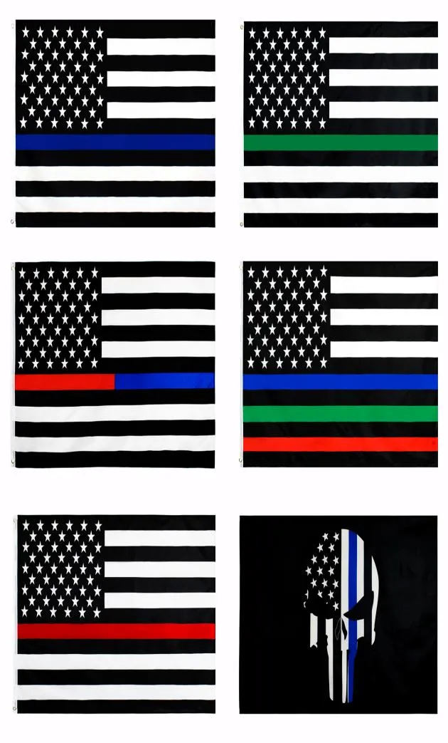 Flag di linea blu sottile di fabbrica diretta intera 3x5fts 90cmx150 cm agenti delle forze dell'ordine USA American Police4825027