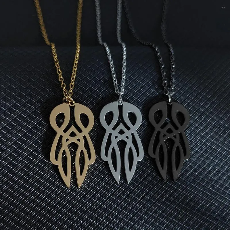 Pendant Necklaces Ghost Necklace For Men Woman Kid Child Funny Supernatural Soul O Chain Stainless Steel Jewelry Rock Punk