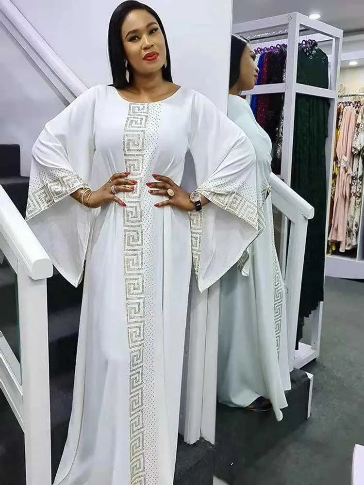 Vêtements ethniques Solie Hiver Africain Femmes Robe 2021 Musulman Robe Maxi Longueur de style ethnique Long Slave Femmes Slave Robe Abaya T240510