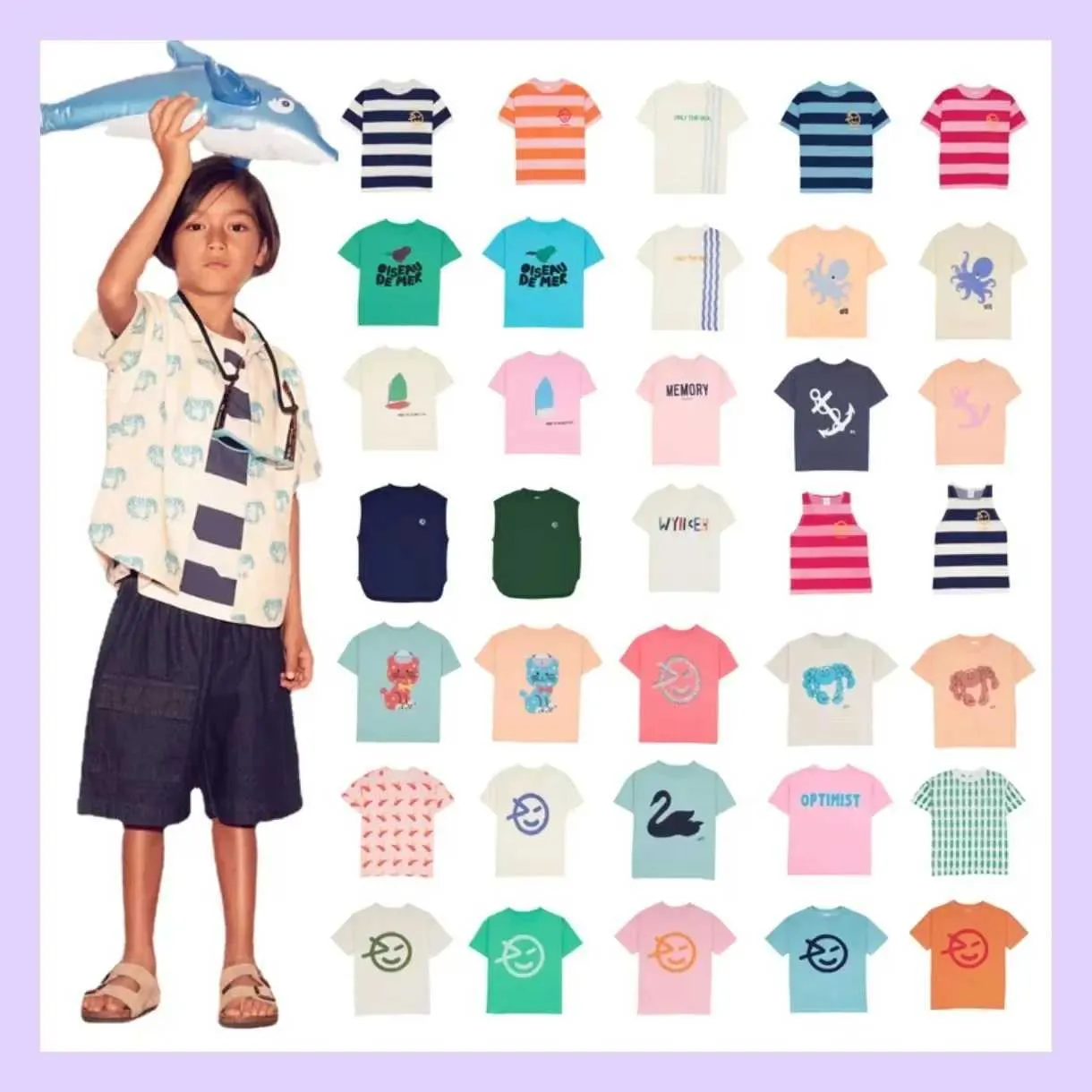 T-shirts 2024 SS Wyn Summer Toddler Boy Casual T-shirt Varumärkesdesigner Kläder för barn flickor ny ankomst barn sommarhylsa tees topsl2405