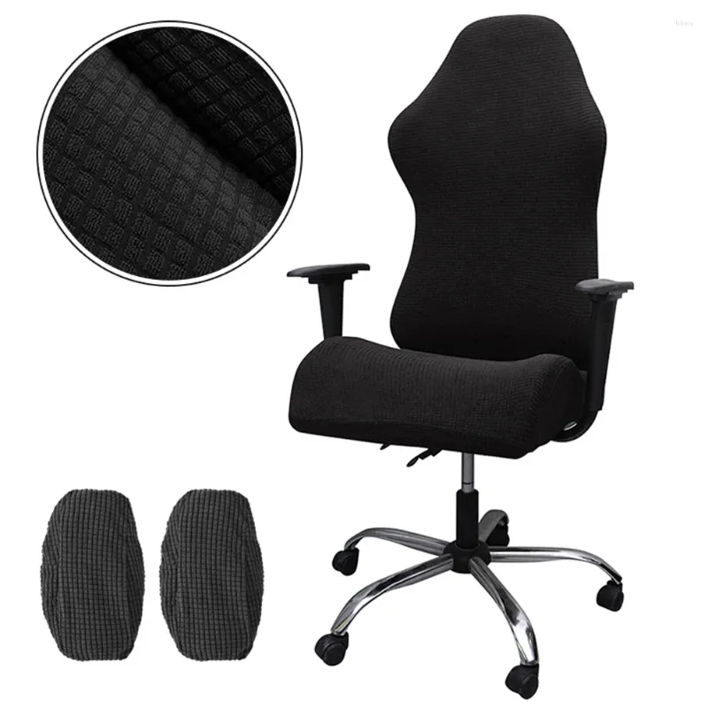 Chair Covers Elastic Fleece Jacquard Gaming Cover Dustproof Seat Protect Solid Color For Home Office Computer Swivel