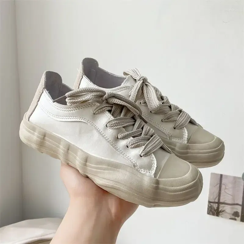 Casual Shoes Flat Canvas Cute Women Footwear Lace Up Kawaii Ladies Comfortable And Elegant Arrival 2024 Promotion In