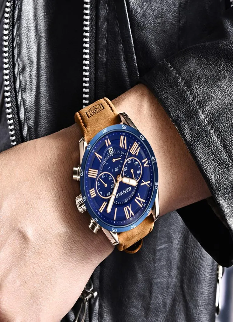 2019 Benyar Fashion Chronograph Sport Mens Watches Top Brand Luxury Waterproof Military Quartz Watch Clock Relogio Masculino3035572
