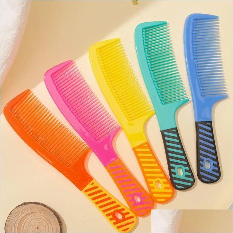 Hair Brushes Household Portable Hairdressing Combed Anti Static Long Clock Mas Combina Color Plastic Comb 21Cm Drop Delivery Product Dh1Ni