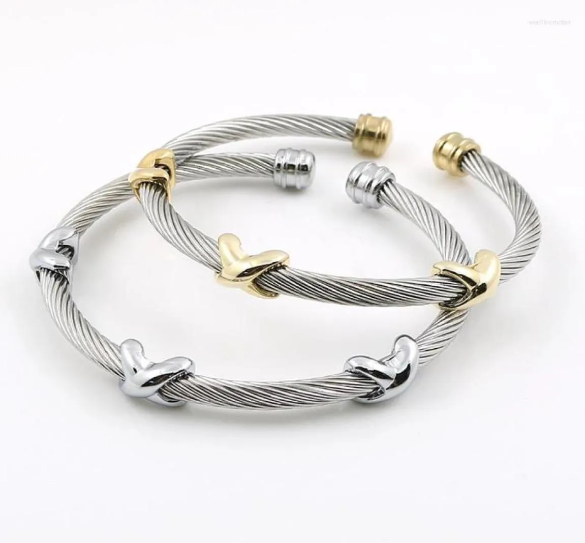 Bangle Classic Charms Edelstahlmanschette Armbänder Armbänder Seestern Punk -Kabeldrahtstreifen für Frauen Party Schmuck GIF5190445