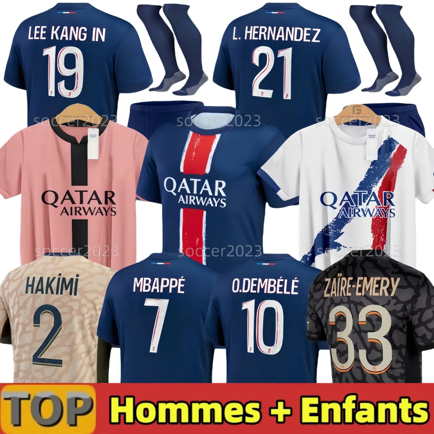 2024 2025 Mbappe Maillots O.Dembele Asension Soccer Jerseys R. Sanches Hakimi Enfants Maillot Frans vierde voetbal Shirts Men Kits Kits Equipment Uniformen