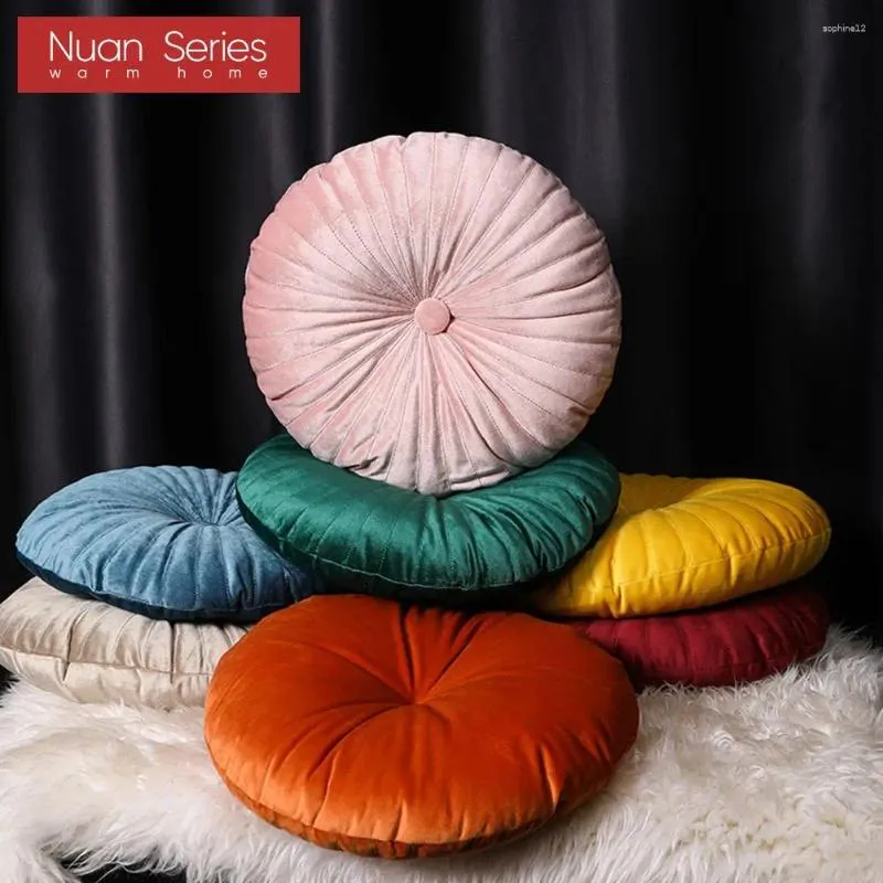 Oreiller 1pc en peluche citrouille rond Round plusieurs couleurs massifs canapé de salon pour la décoration intérieure nuan série