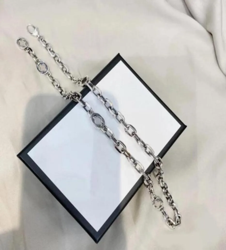 60cm Silver Cuban Necklace For Men And Women Couples Double 2g Interlocking Retro Trend Hip Hop Fashion designer Pendant with box5795459