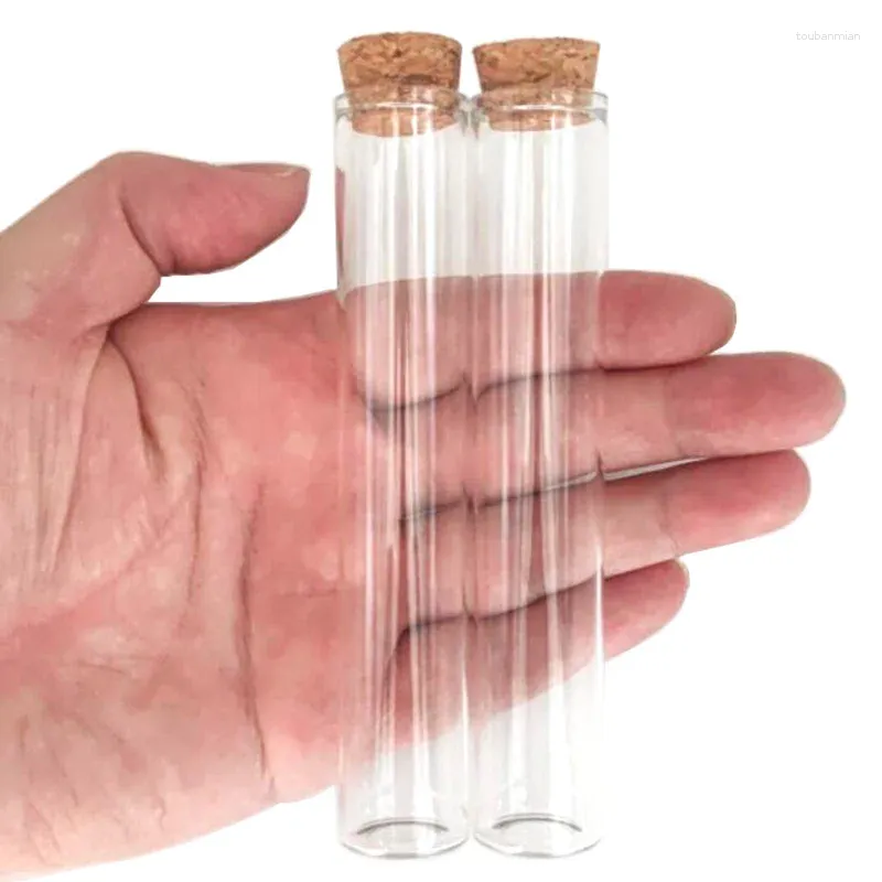 Förvaringsflaskor 22 120mm 30 ml Dragees Glassburkar Little Bottle Test Tube tom parfymbehållare DIY Hantverk Candy Wedding Present