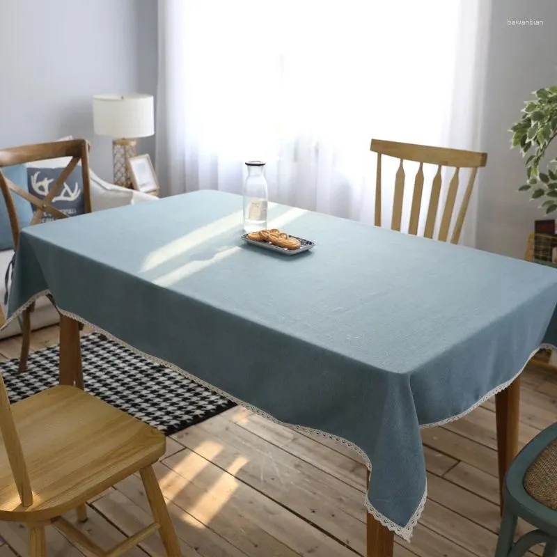 Tischtuch rein Farbe Baumwolle und Leinenkunst rechteckige Stoff_jes2543