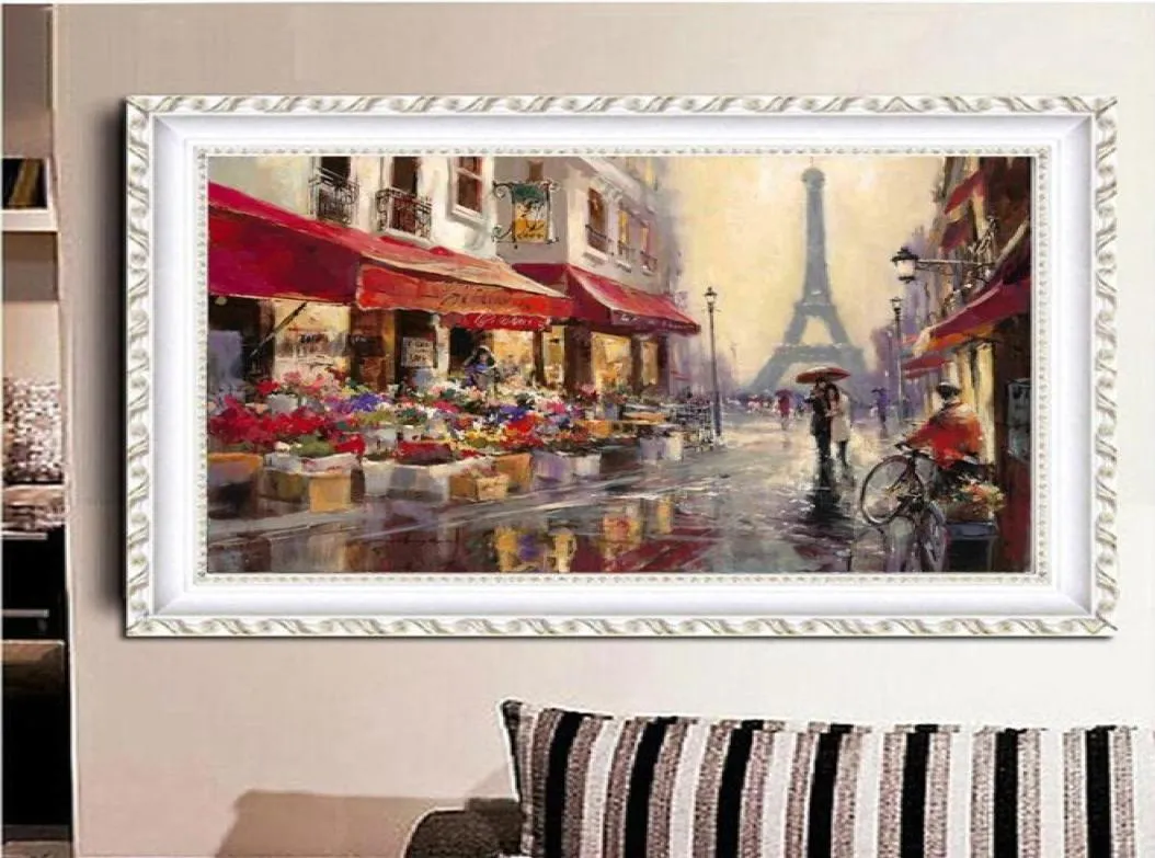 Tour Eiffel Paysage DIY Paintes de diamant Modern Oeuf l'image de la décoration du salon sans cadre306f6614833