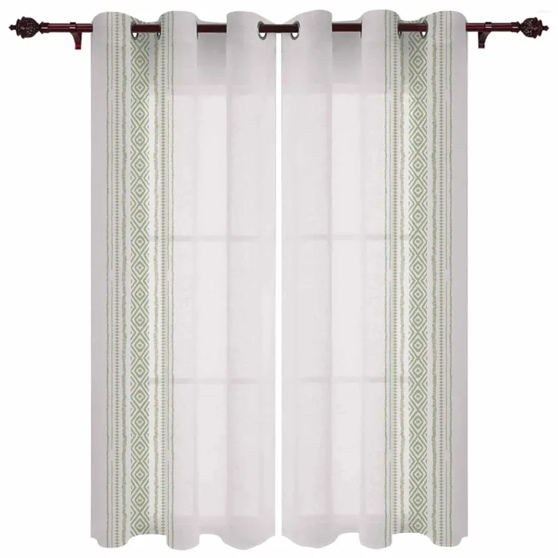 Rideau Vintage Farmhouse Bohemian vert extérieur pour le jardin rideaux de chambre à coucher